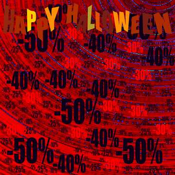 FX №196200  Happy Halloween Digital Binary data. Futuristic infographic background Sale offer discount template