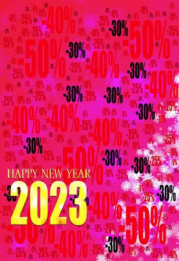 FX №196562 New year pink winter sale background 2023 Sale offer discount template