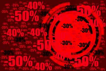 FX №196080  Infographics circle frame Red Card Background Sale offer discount template