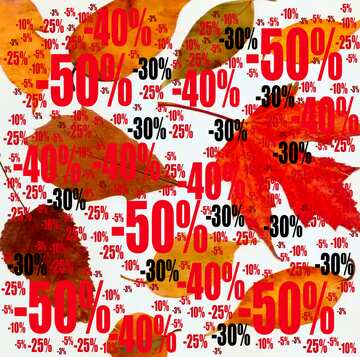 FX №196364  Autumn leaves on a white background sales Sale offer discount template