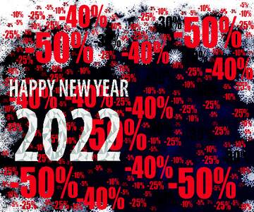 FX №196539 New year 2022 background card with snowflakes Sale offer discount template