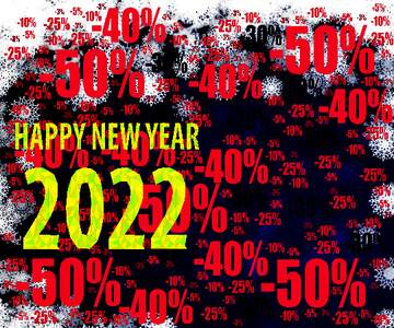 FX №196538 New year 2022 background with snowflakes Sale offer discount template