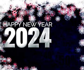 FX №196539 New year 2024 background card with snowflakes Sale offer discount template
