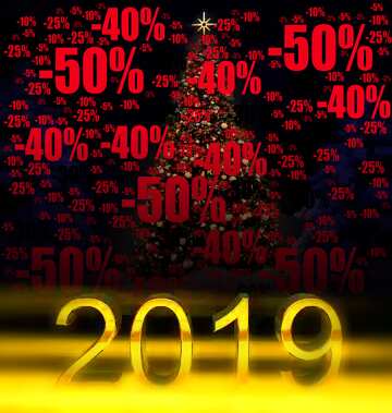 FX №196514  2019 3d render dark background christmas Tree Sale offer discount template