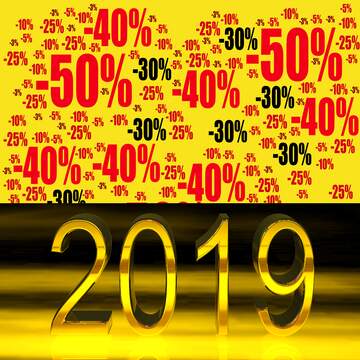 FX №196225  2019 Digits Greeting Background happy new year Sale offer discount template