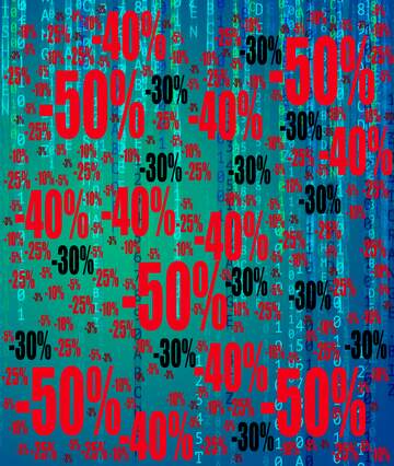 FX №196211  Blue digital background Sale offer discount template Matrix Style