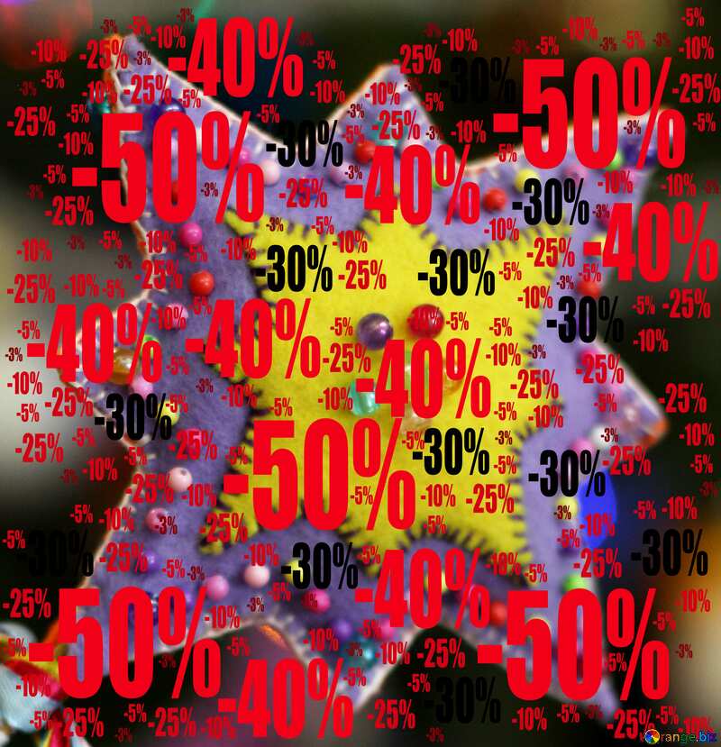 Christmas star Sale discount template №47952