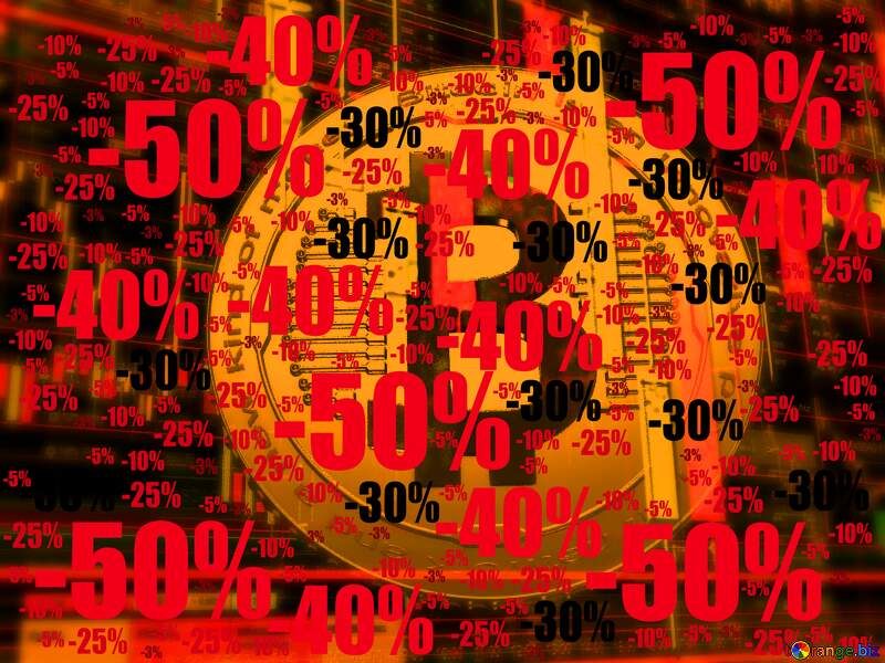 Bitcoin red concept background Sale offer discount template №51519