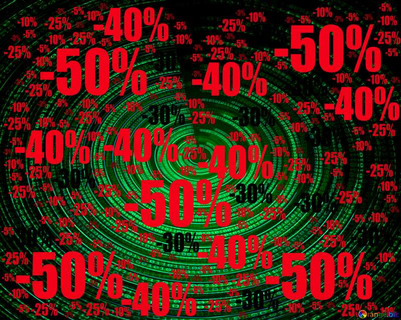  Digital Binary background with Dollars Sale offer discount template №49672