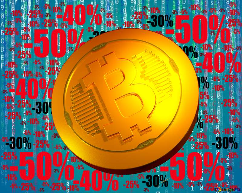  Bitcoin gold light coin Digital enterprise matrix style background Sale offer discount template №49671