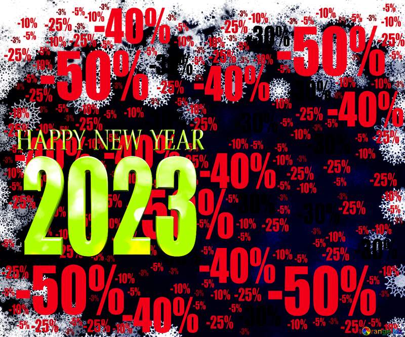 New year 2023 background with snowflakes Sale offer discount template №40728