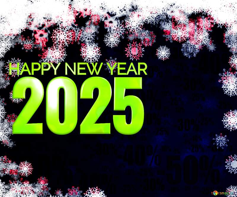 New year 2025 background with snowflakes Sale offer discount template №40728