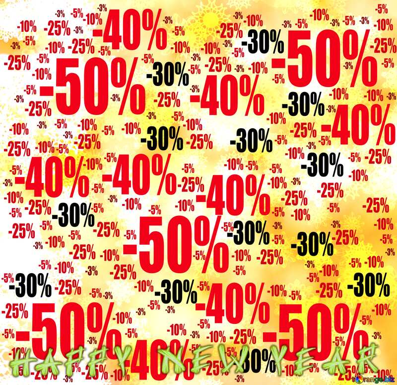 Yellow background Christmas and new year Sale offer discount template №40706