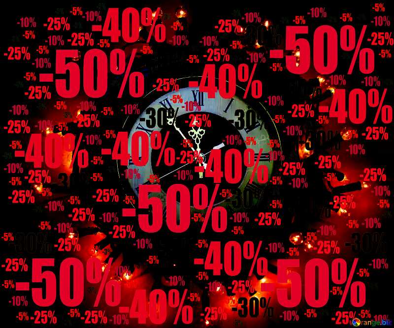 New watches in a wreath Sale offer discount template Sales Time Background №48049