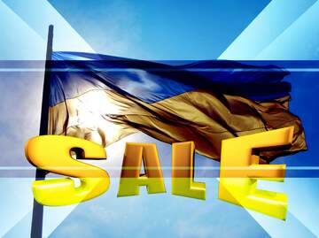 FX №197463  Sales promotion 3d Gold letters sale background Ukraine Flag Template
