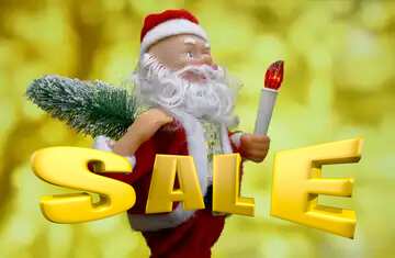 FX №197718  Sales promotion 3d Gold letters sale background Santa Claus Christmas Card Banner Template