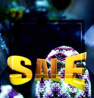 FX №197664  Sales promotion 3d Gold letters sale background Easter Egg Decorated Beads Design Template