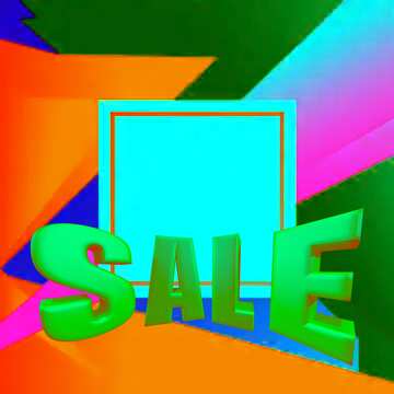 FX №197560  Colorful blank illustration template geometric frame Sales promotion 3d Gold letters sale...