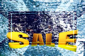 FX №197866 Old stone wall texture Sales promotion 3d Gold letters sale background Template