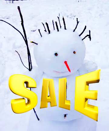 FX №197931 Snowman Sales promotion 3d Gold letters sale background