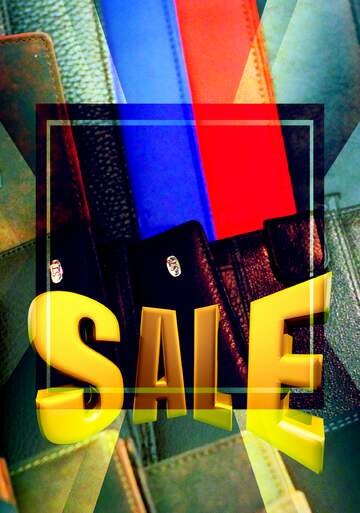 FX №197661 Leather wallets Sales promotion 3d Gold letters sale background