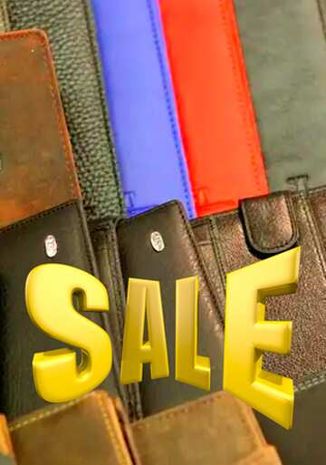 FX №197662 Leather wallets Sales promotion 3d Gold letters sale background