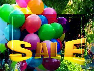 FX №197958 Colored balloons Sales promotion 3d Gold letters sale background Template