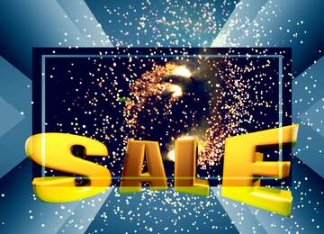 FX №197978 Ground fireworks spinning Sales promotion 3d Gold letters sale background Template
