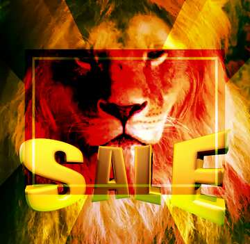 FX №197870 A lion Sales promotion 3d Gold letters sale background Template