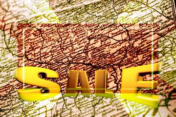 FX №197902 Ancient map texture Sales promotion 3d Gold letters sale background Template