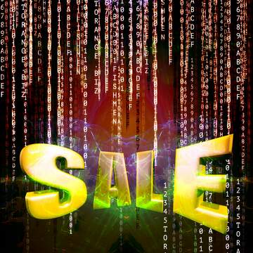 FX №197625  Sales promotion 3d Gold letters sale background Red Matrix Style Technology Template