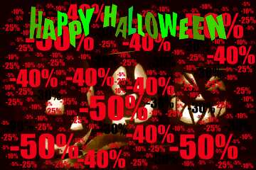 FX №197064  Pumpkins Happy Halloween Card Background Sale offer discount template