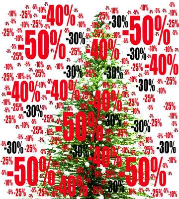 FX №197285  Christmas Tree Sales background Sale offer discount template
