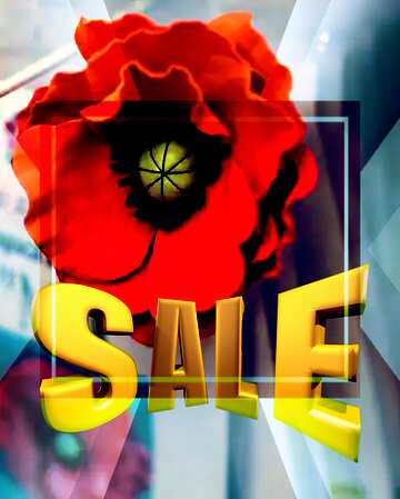 FX №197697  Sales promotion 3d Gold letters sale background Poppy Flower Template Frame