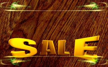 FX №197953 Wood texture Sales promotion 3d Gold letters sale background Label Template