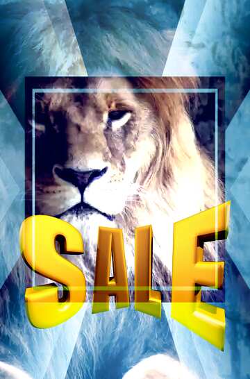 FX №197871 A lion Sales promotion 3d Gold letters sale background Responsive Template