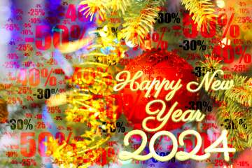 FX №197123 Background for happy new year 2024 Sale offer discount template