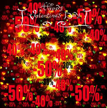 FX №197028  Happy Valentines Day heart spark background Sale offer discount template