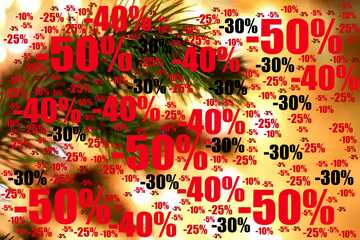 FX №197057 Background on the desktop Christmas tree branch Sale offer discount template