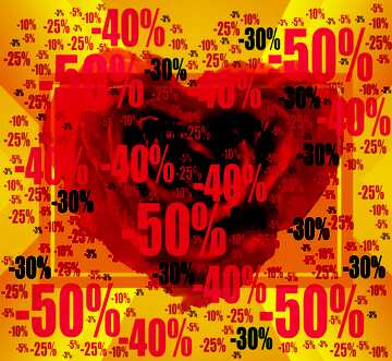 FX №197172 Rose heart Sale offer discount template Background