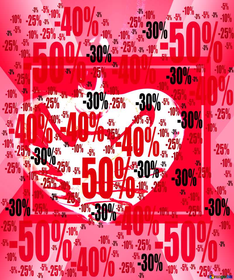  Sale offer discount template Heart Background Design №17507