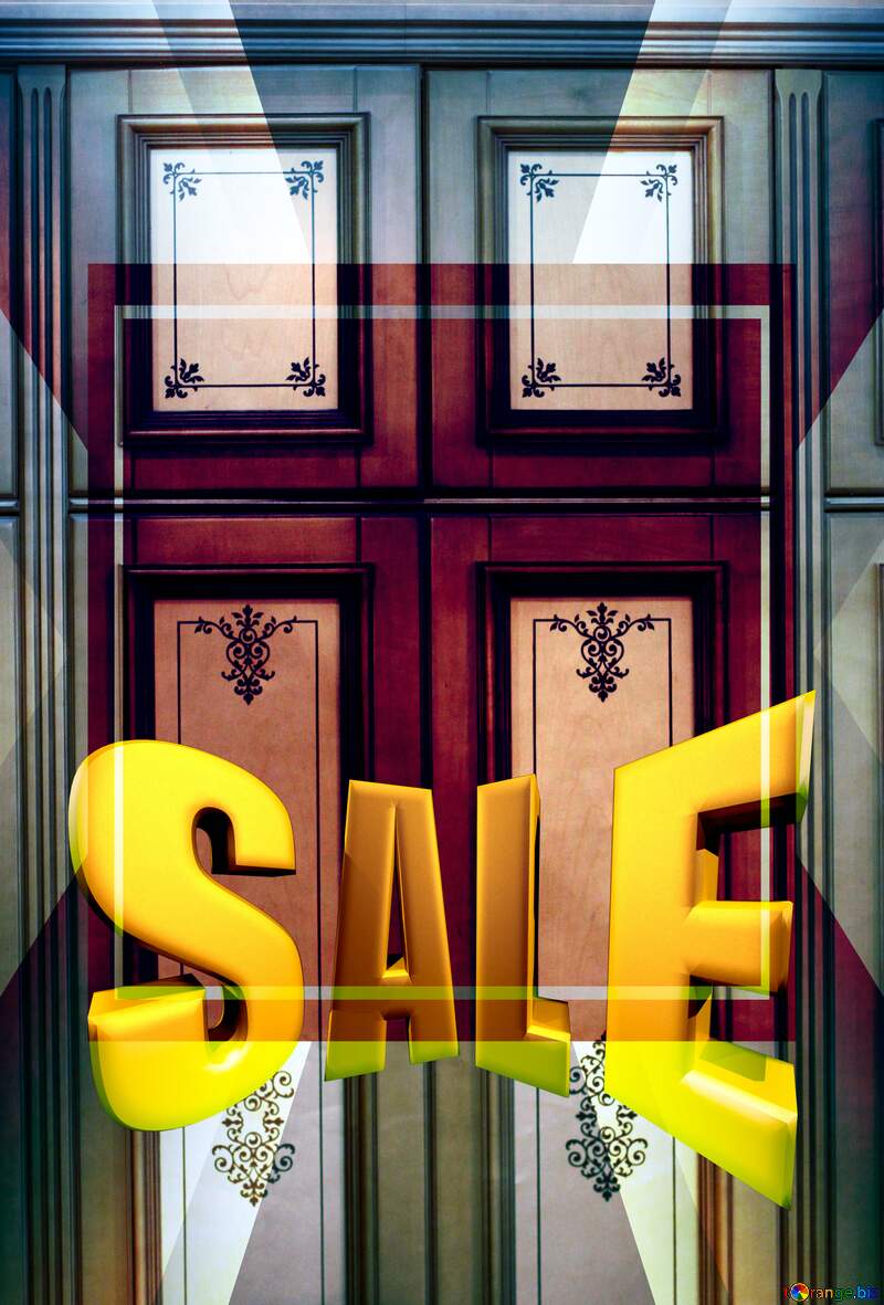  Sales promotion 3d Gold letters sale background Door Design Template №47191