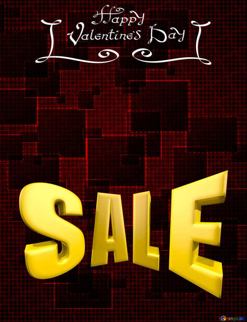  Sales promotion 3d Gold letters sale background Valentines Day Abstract Technology Template №49678