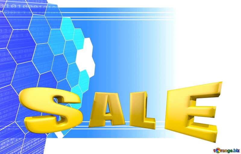  Tech business information concept template Sales promotion 3d Gold letters sale background №49674