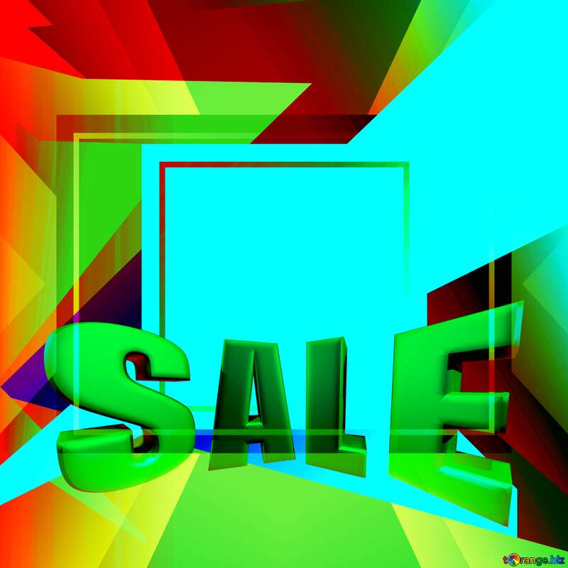  Colorful illustration template frame powerpoint Sales promotion 3d Gold letters sale background №49675