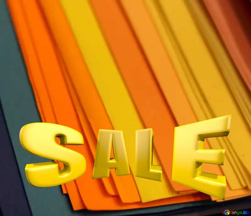 Colorful fabric diy Sales promotion 3d Gold letters sale background №49123