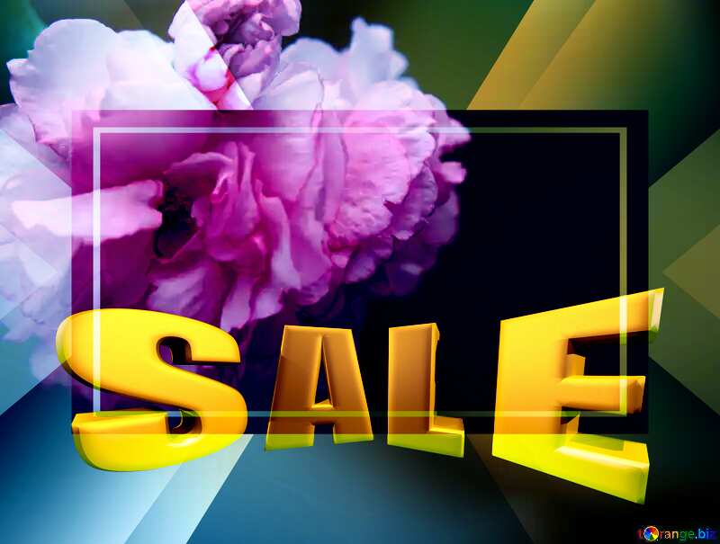 Sakura flower big Sales promotion 3d Gold letters sale background №48594