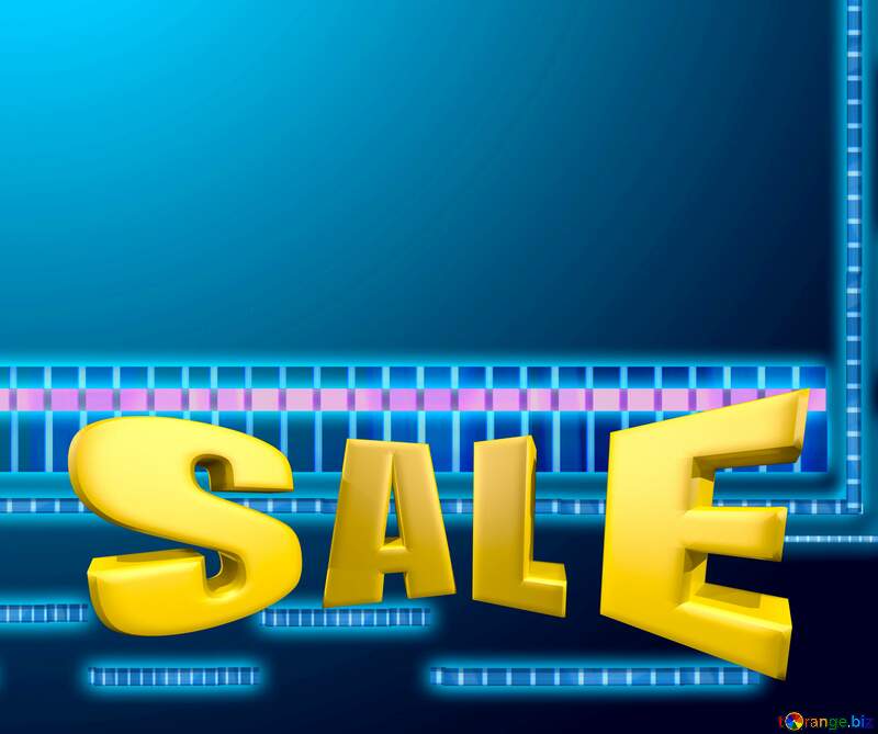  Futuristic game template frame Sales promotion 3d Gold letters sale background №49679
