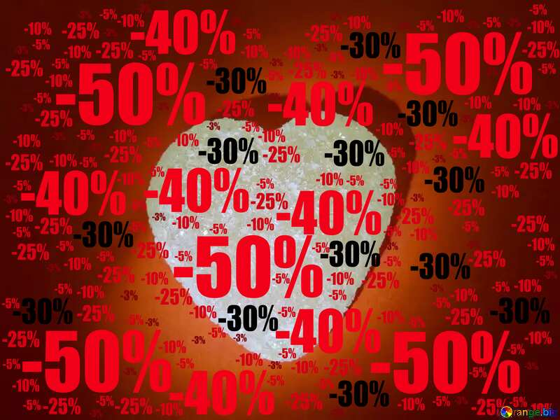  Sale offer discount template Heart Background №18549