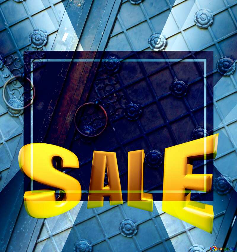 Steel door Sales promotion 3d Gold letters sale background Template №41940